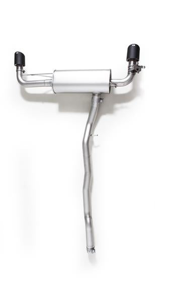 Sportschalldämpfer mittig für links/rechts Anlage (ohne Endrohre), mit 1er integrierten Klappe, inkl. (EG-) GENEHMIGUNG!