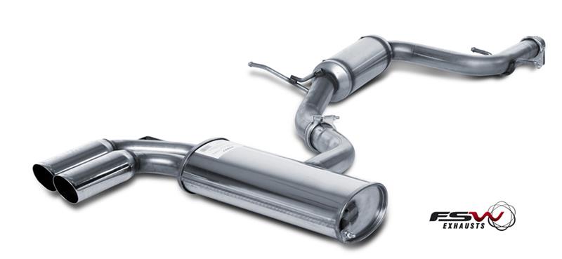 FSW-Komplettanlage ab KAT mit 65mm Rohrdurchmesser (Gruppe A+) mit 2 Endrohren 76 mm schräg