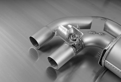 Sportschalldämpfer mittig für links/rechts-Anlage (ohne Endrohre), mit 2 integrierten Klappen, inkl. (EG-) GENEHMIGUNG!