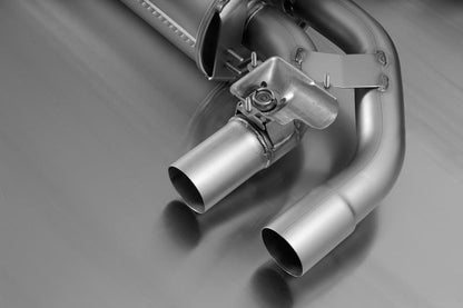 Sportschalldämpfer mittig für links/rechts-Anlage (ohne Endrohre), mit 2 integrierten Klappen, inkl. (EG-) GENEHMIGUNG!