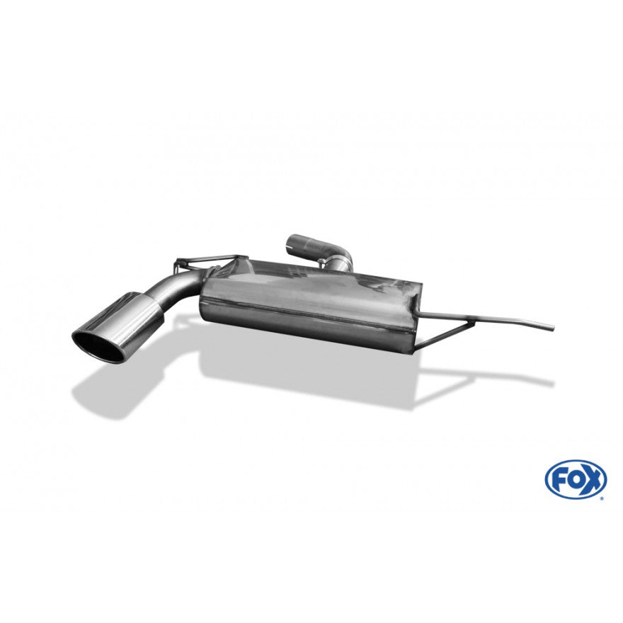 Sportauspuff Endschalldämpfer mit 1 Endrohr 129x106mm (Typ 32), inkl. (EG-) GENEHMIGUNG!