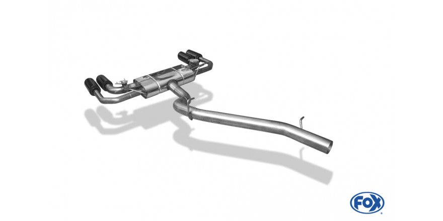 Halbanlage ab OPF mit links/rechts je 2x100mm (Typ 25) schwarz emailliert, inkl. (EG-) GENEHMIGUNG!