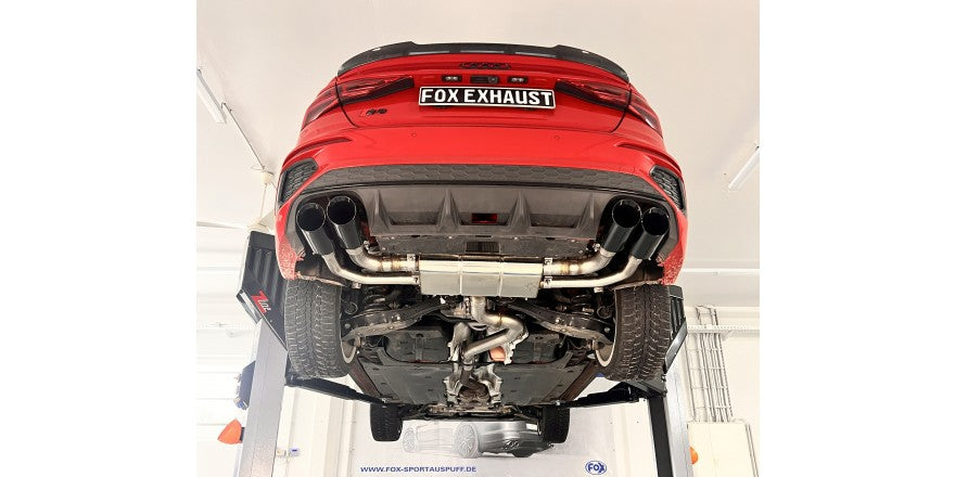 Halbanlage ab OPF mit links/rechts je 2x100mm (Typ 25) schwarz emailliert, inkl. (EG-) GENEHMIGUNG!