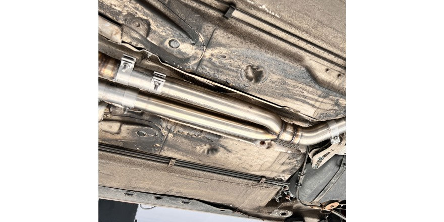 Verbindungsrohr für FOX Vorschalldämpfer auf originale Katalysatoren (76/2x55mm), inkl. (EG-) GENEHMIGUNG!