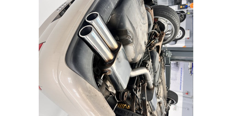 Sportschalldämpfer mit 2 Endrohren 88x74mm seitlich versetzt (Typ 32), inkl. (EG-) GENEHMIGUNG!