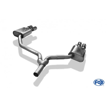 Sportschalldämpfer mit links/rechts je 2 Endrohren 90mm (Typ 13), inkl. (EG-) GENEHMIGUNG!