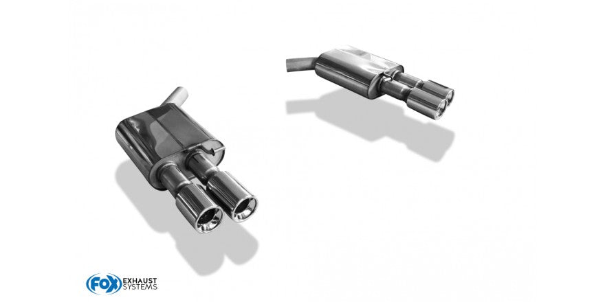 Sportschalldämpfer mit links/rechts je 2 Endrohren 90mm (Typ 13), inkl. (EG-) GENEHMIGUNG!