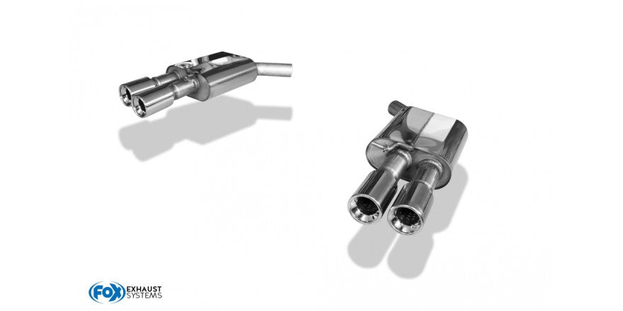Sportschalldämpfer mit links/rechts je 2 Endrohren 90mm (Typ 13), inkl. (EG-) GENEHMIGUNG!