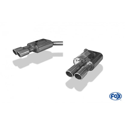 Sportschalldämpfer mit links/rechts je 2 Endrohren 90mm (Typ 16), inkl. (EG-) GENEHMIGUNG!
