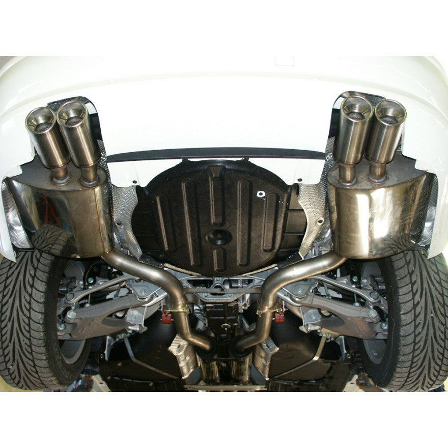 Sportschalldämpfer mit links/rechts je 2 Endrohren 80mm (Typ 17), inkl. TÜV-Teilegutachten!