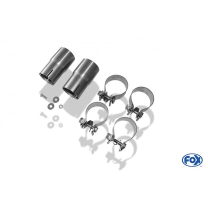 Sportschalldämpfer mit links/rechts je 2 Endrohren 80mm (Typ 17), inkl. TÜV-Teilegutachten!