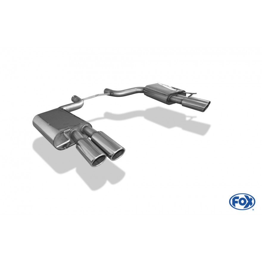 Sportschalldämpfer mit links/rechts je 2 Endrohren 88x74mm (Typ 32), inkl. TÜV-Teilegutachten!