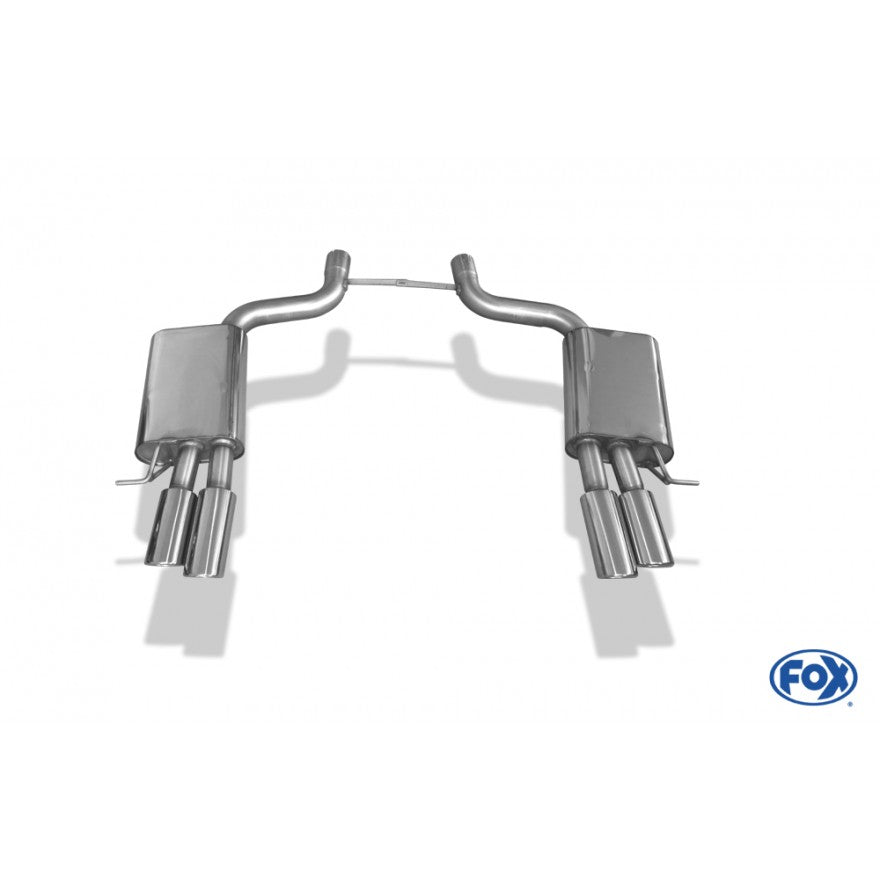 Sportschalldämpfer mit links/rechts je 2 Endrohren 88x74mm (Typ 32), inkl. TÜV-Teilegutachten!
