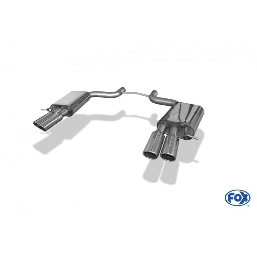 Sportschalldämpfer mit links/rechts je 2 Endrohren 88x74mm (Typ 32), inkl. TÜV-Teilegutachten!
