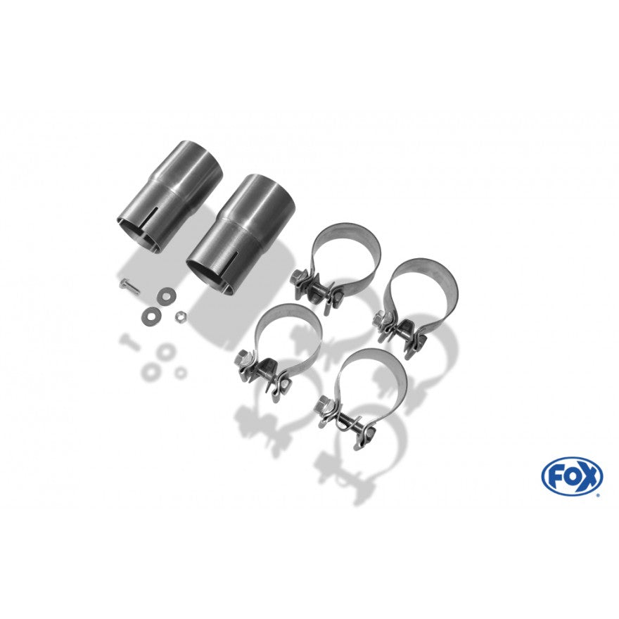 Sportschalldämpfer mit links/rechts je 2 Endrohren 88x74mm (Typ 32), inkl. TÜV-Teilegutachten!