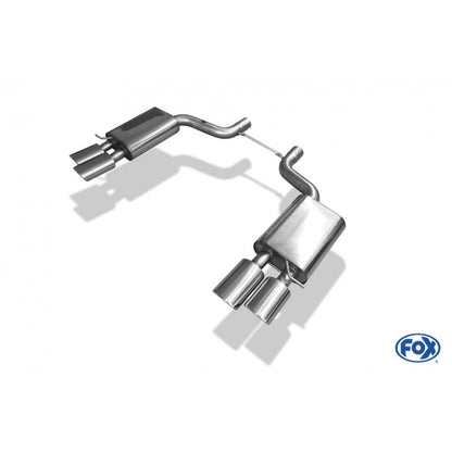 Sportschalldämpfer mit links/rechts je 2 Endrohre 115x85mm (Typ 32), inkl. TÜV-Teilegutachten!
