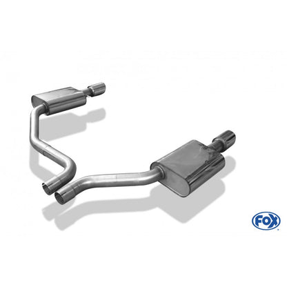 Sportauspuff Endschalldämpfer mit links/rechts je 1 Endrohr 100mm