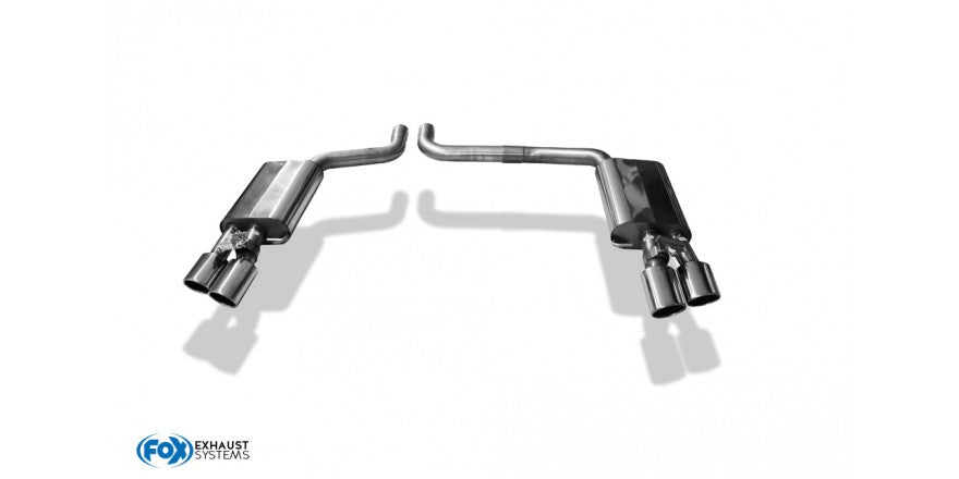 Sportschalldämpfer mit links/rechts je 2 Endrohren 100x77mm (Typ 38), inkl. (EG-) GENEHMIGUNG!