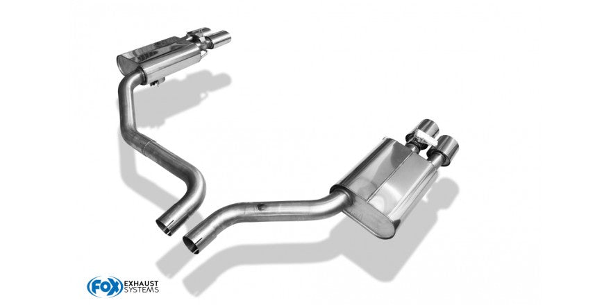 Sportschalldämpfer mit links/rechts je 2 Endrohren 100x77mm (Typ 38), inkl. (EG-) GENEHMIGUNG!
