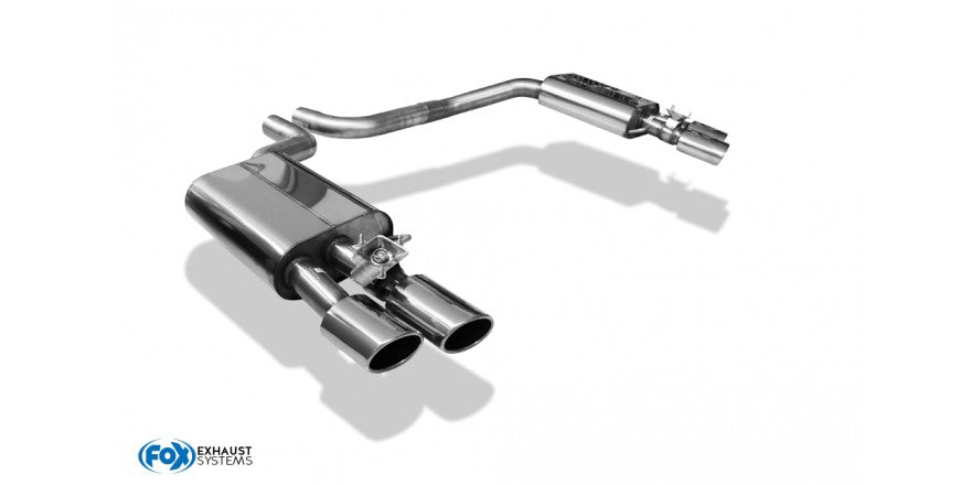 Sportschalldämpfer mit links/rechts je 2 Endrohren 100x77mm (Typ 38), inkl. (EG-) GENEHMIGUNG!