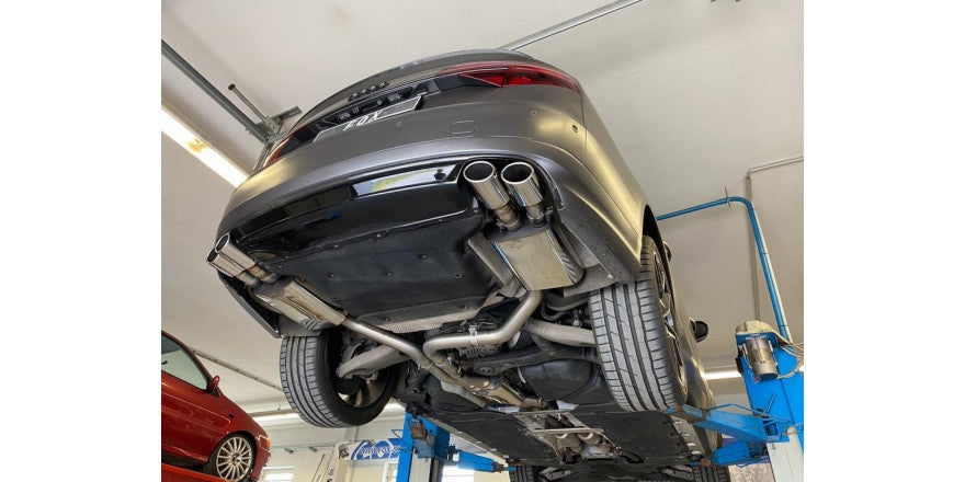 Sportschalldämpfer mit links/rechts je 2 Endrohren 100x77mm (Typ 38), inkl. (EG-) GENEHMIGUNG!