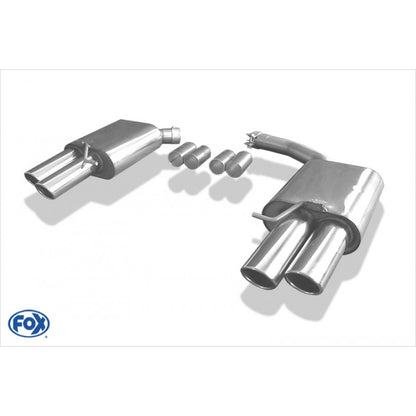 Sportschalldämpfer mit links/rechts je 2 Endrohren 88x74mm (Typ 32), inkl. (EG-) GENEHMIGUNG!