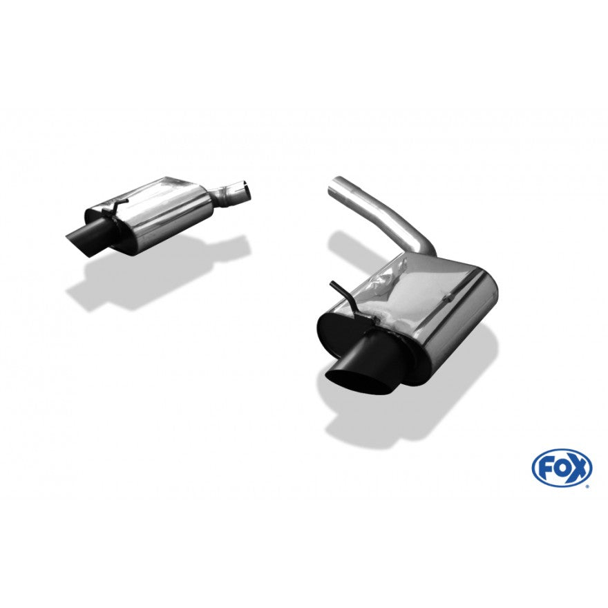 Sportschalldämpfer mit links/rechts je 1 Endrohr 115x85mm schwarz (Typ 30), inkl. (EG-) GENEHMIGUNG!