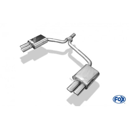 Sportschalldämpfer mit links/rechts je 2 Endrohren 88x74mm (Typ 32), inkl. (EG-) GENEHMIGUNG!