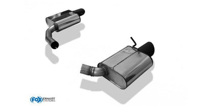 Sportschalldämpfer mit links/rechts je 2 Endrohren 115x85mm (Typ 38) schwarz lackiert RS-Optik, inkl. (EG-) GENEHMIGUNG!