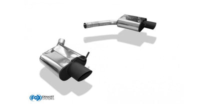 Sportschalldämpfer mit links/rechts je 2 Endrohren 115x85mm (Typ 38) schwarz lackiert RS-Optik, inkl. (EG-) GENEHMIGUNG!