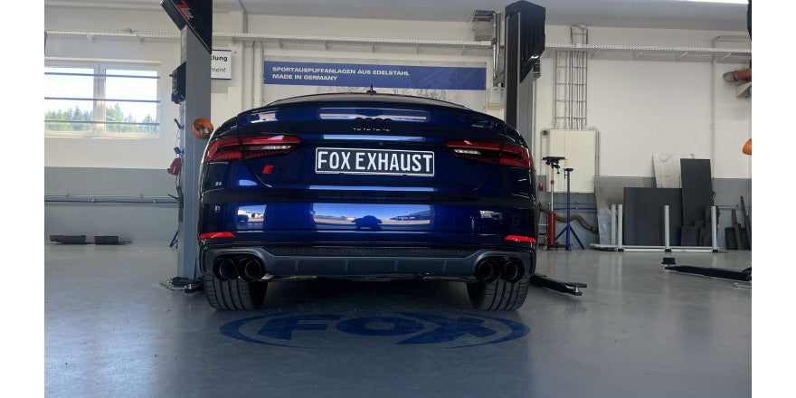 Komplettanlage mit links/rechts je 2 Endrohren 100mm (Typ 25) schwarz emalliert, inkl. (EG-) GENEHMIGUNG!