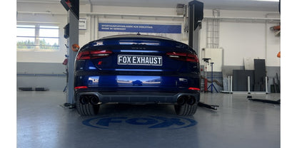 Komplettanlage mit links/rechts je 2 Endrohren 100mm (Typ 25) schwarz emalliert, inkl. (EG-) GENEHMIGUNG!