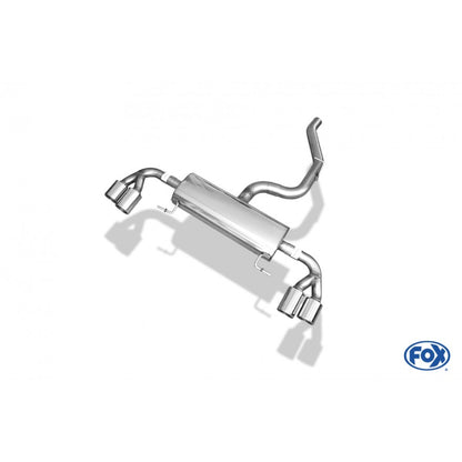 Sportschalldämpfer mit links/rechts je 2 Endrohren 90mm (Typ 12), inkl. (EG-) GENEHMIGUNG!