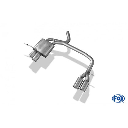Sportschalldämpfer mit links/rechts je 2 Endrohren 76mm (Typ 10), inkl. TÜV-Teilegutachten!