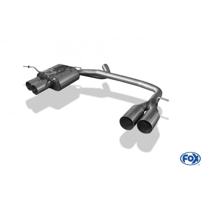 Sportschalldämpfer mit links/rechts je 2 Endrohren 76mm (Typ 10), inkl. TÜV-Teilegutachten!