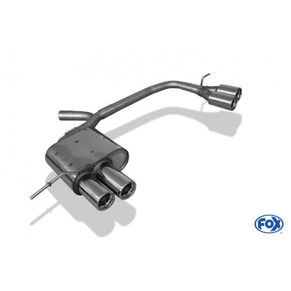 Sportschalldämpfer mit links/rechts je 2 Endrohren 76mm (Typ 13), KEINE (EG-) GENEHMIGUNG!