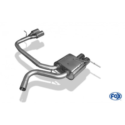 Sportschalldämpfer mit links/rechts je 2 Endrohren 76mm (Typ 13), KEINE (EG-) GENEHMIGUNG!