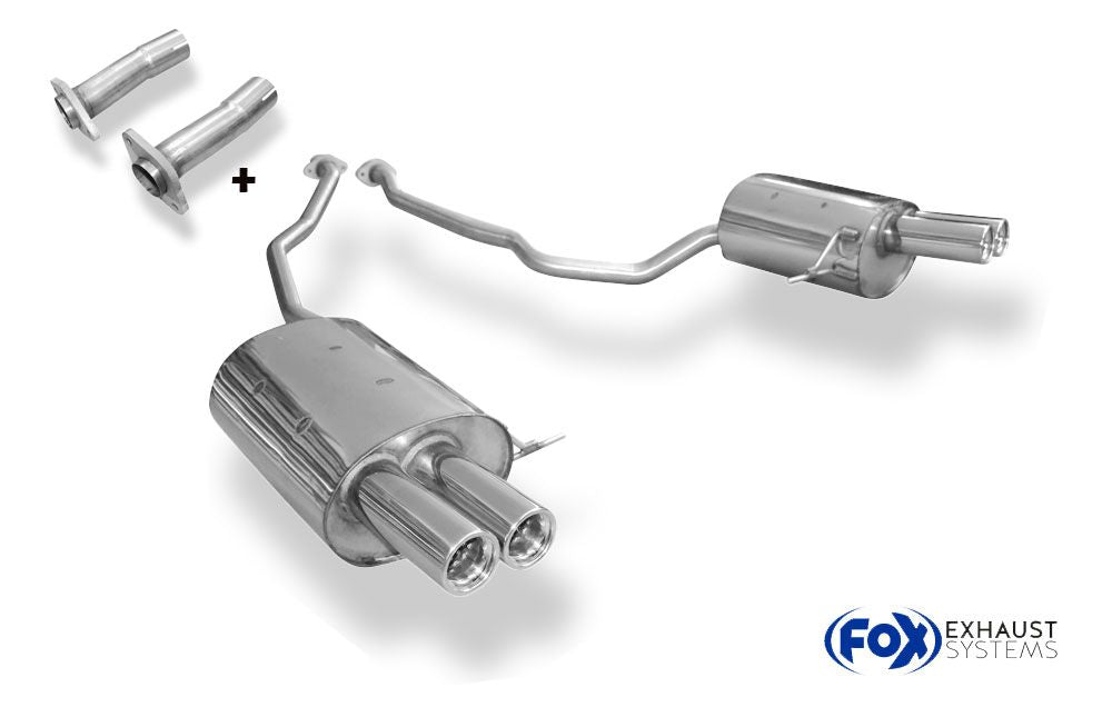 Sportschalldämpfer mit links/rechts je 2 Endrohren 76mm (Typ 13), inkl. TÜV-Teilegutachten!