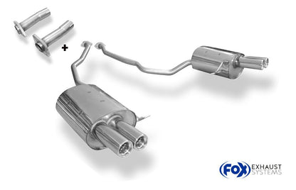Sportschalldämpfer mit links/rechts je 2 Endrohren 76mm (Typ 13), inkl. TÜV-Teilegutachten!