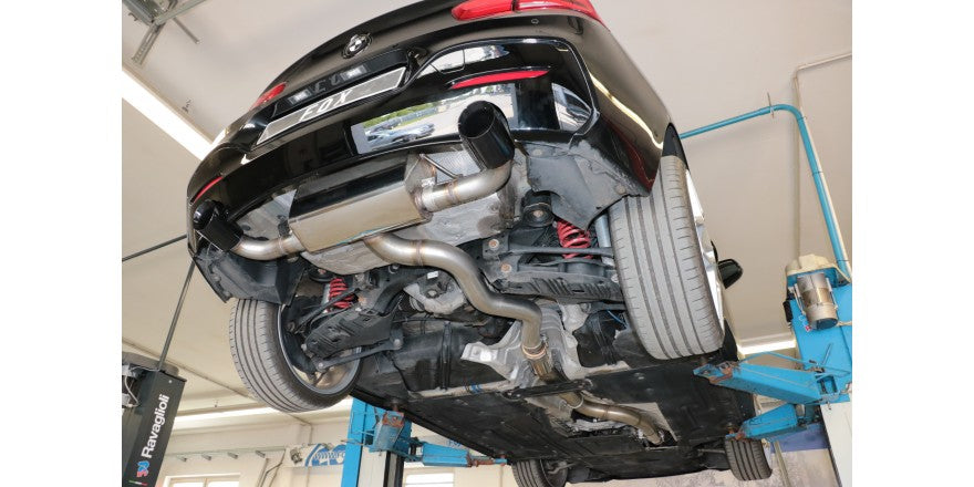 Sportschalldämpfer mit links/rechts je 1 Endrohr 100mm (Typ 25) schwarz emailliert, inkl. (EG-) GENEHMIGUNG!