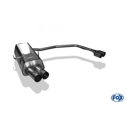 Sportschalldämpfer mit links/rechts je 2 Endrohren 76mm (Typ 10), inkl. TÜV-Teilegutachten!