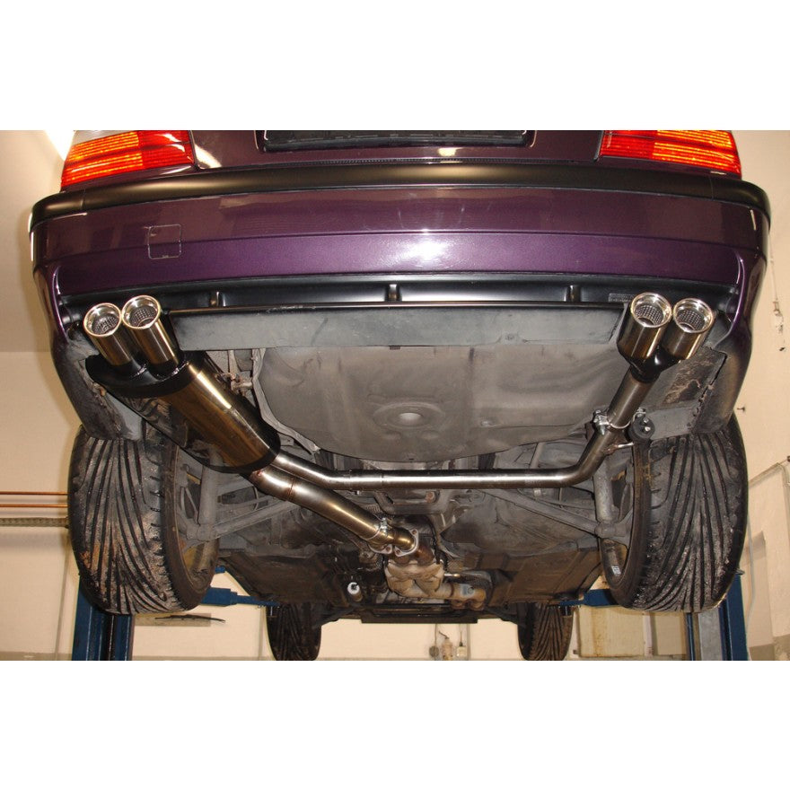 Halbanlage ab KAT mit links/rechts je 2 Endrohren 76mm (Typ 13), inkl. TÜV-Teilegutachten!