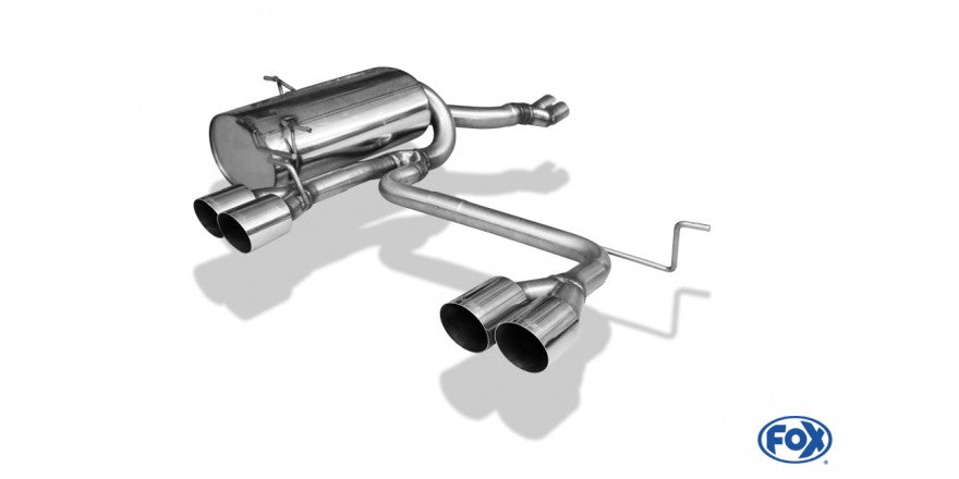 Sportschalldämpfer mit links/rechts je 2 Endrohren 90mm (Typ 14) M3-Optik (Variante 2), inkl. (EG-) GENEHMIGUNG!