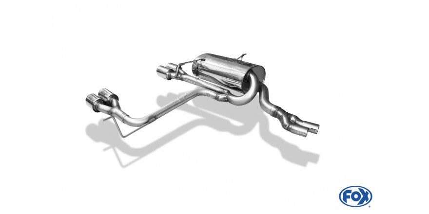 Sportschalldämpfer mit links/rechts je 2 Endrohren 90mm (Typ 14) M3-Optik (Variante 2), inkl. (EG-) GENEHMIGUNG!