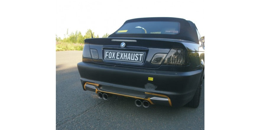 Sportschalldämpfer mit links/rechts je 2 Endrohren 90mm (Typ 25) M3-Optik (Variante 2), inkl. (EG-) GENEHMIGUNG!