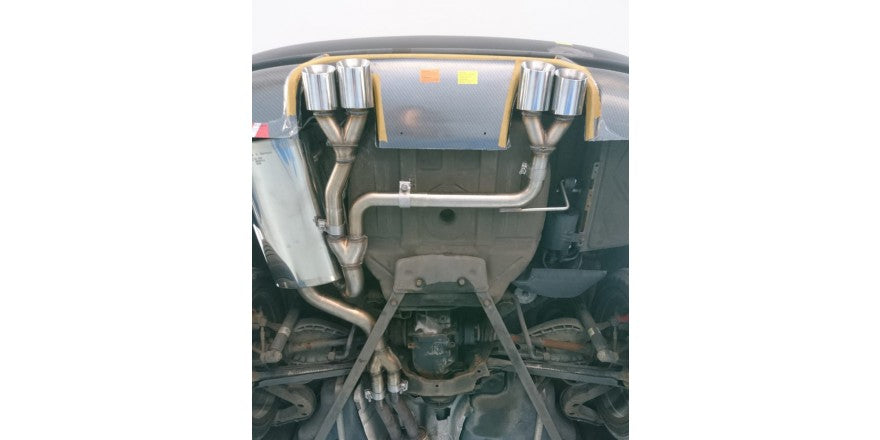 Sportschalldämpfer mit links/rechts je 2 Endrohren 90mm (Typ 25) M3-Optik (Variante 2), inkl. (EG-) GENEHMIGUNG!