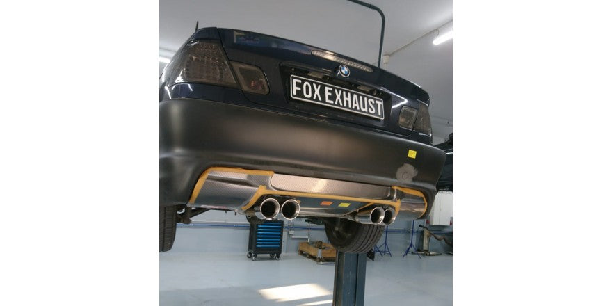 Sportschalldämpfer mit links/rechts je 2 Endrohren 90mm (Typ 25) M3-Optik (Variante 2), inkl. (EG-) GENEHMIGUNG!