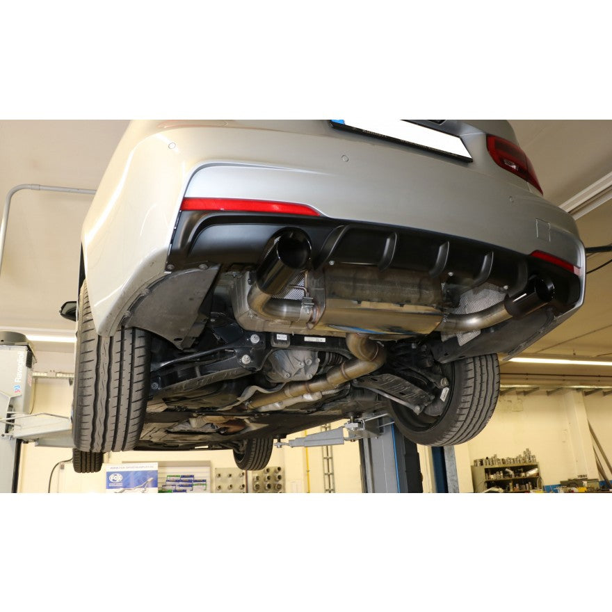 Sportschalldämpfer mit links/rechts je 1 Endrohr 90mm (Typ 15) schwarz, inkl. (EG-) GENEHMIGUNG!