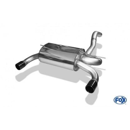 Sportschalldämpfer mit links/rechts je 1 Endrohr 80mm (Typ 12) schwarz, inkl. (EG-) GENEHMIGUNG!