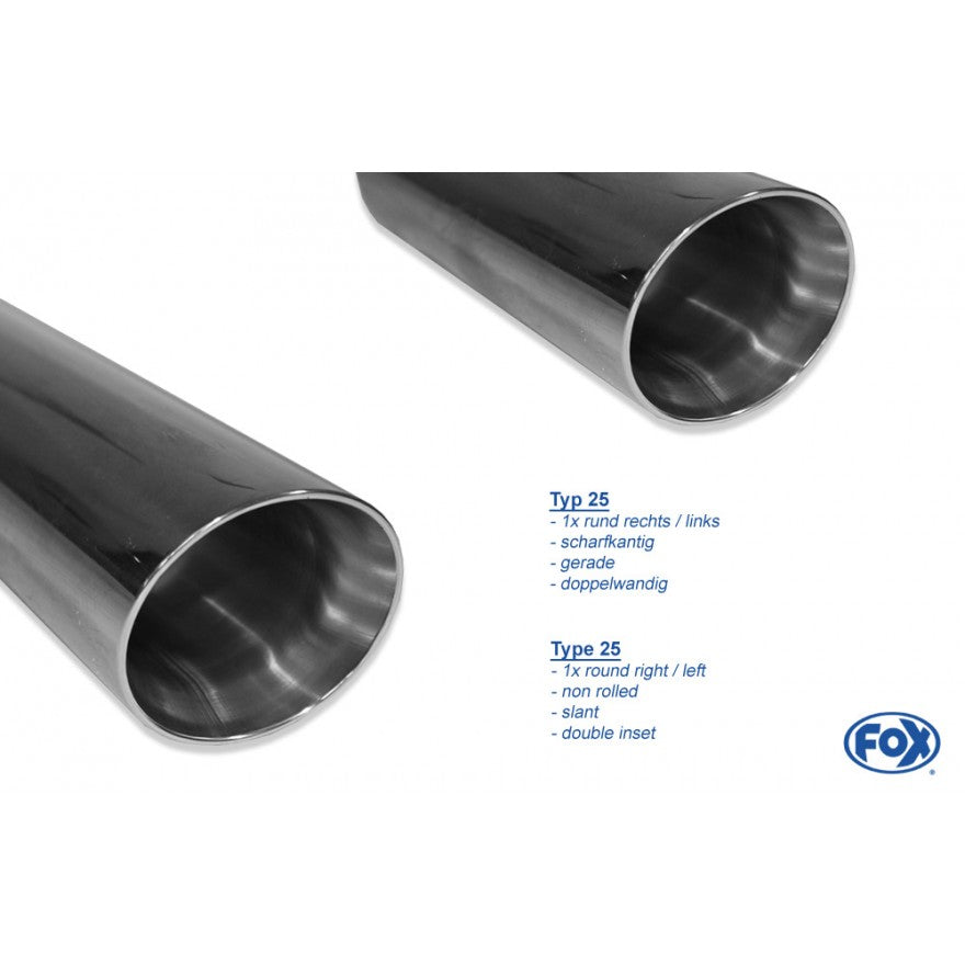 Sportschalldämpfer mit links/rechts je 1 Endrohr 100mm (Typ 25), inkl. (EG-) GENEHMIGUNG!